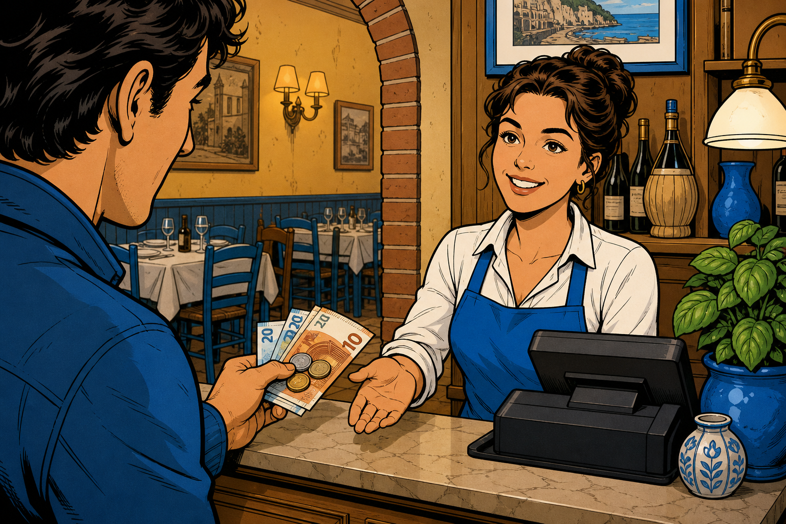 Pagamento alla cassa del locale